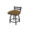 Holland Bar Stool Co 18" Low Back Swivel Vanity Stool, Pewter Finish, Canter Saddle Seat 41118PW012 - alternate 1